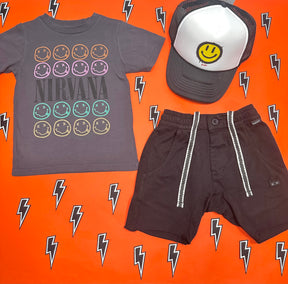 NIRVANA SMILEY TSHIRT - SHORT SLEEVE TOPS