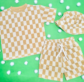 MARIGOLD CHECK TSHIRT AND SHORTS SET - SET