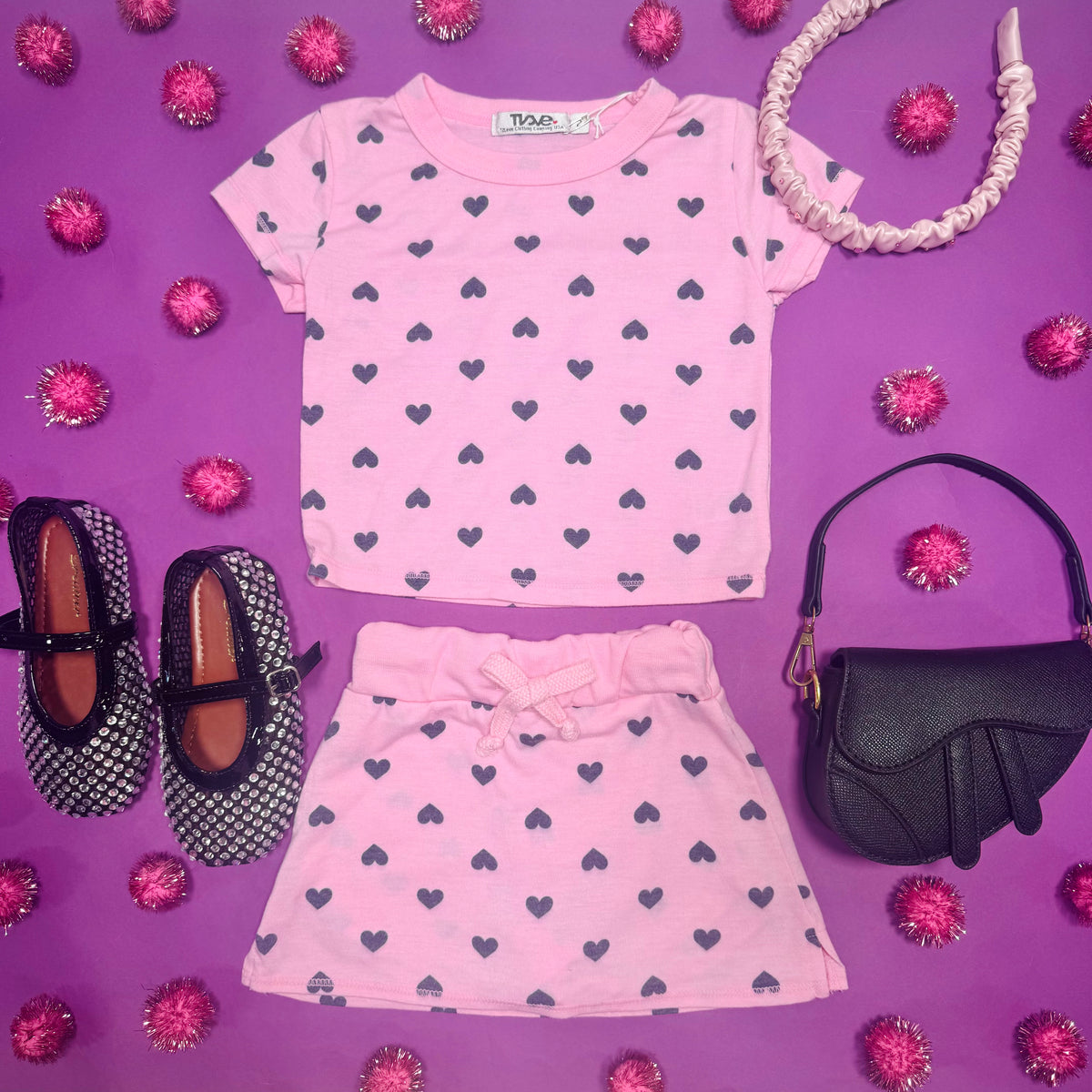 MINI HEARTS SKORT