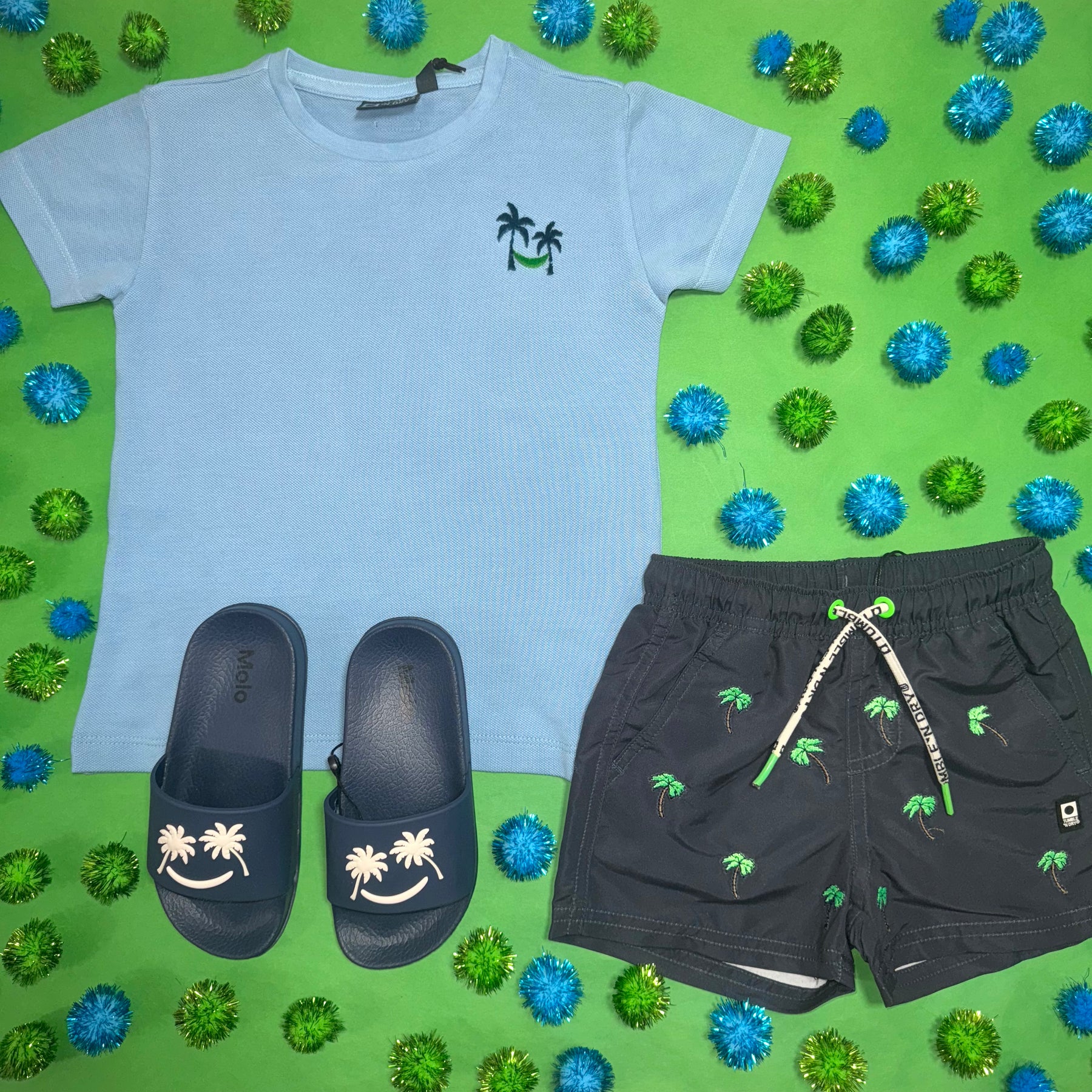 EMBROIDERED PALM TREES TSHIRT