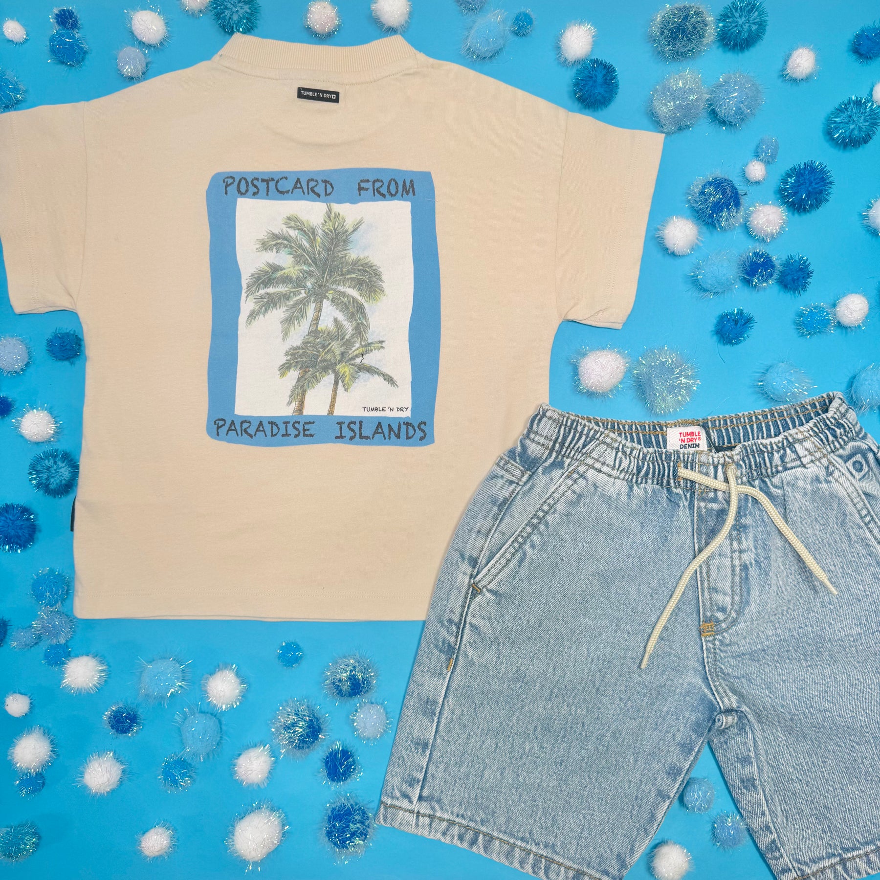 LIGHT VINTAGE WASH DENIM SHORTS