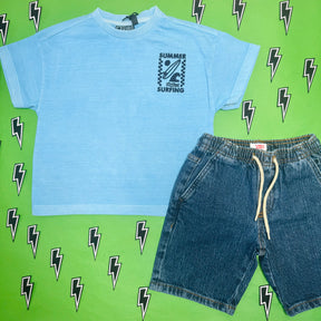 EMBROIDERED SUMMER SURFING TSHIRT