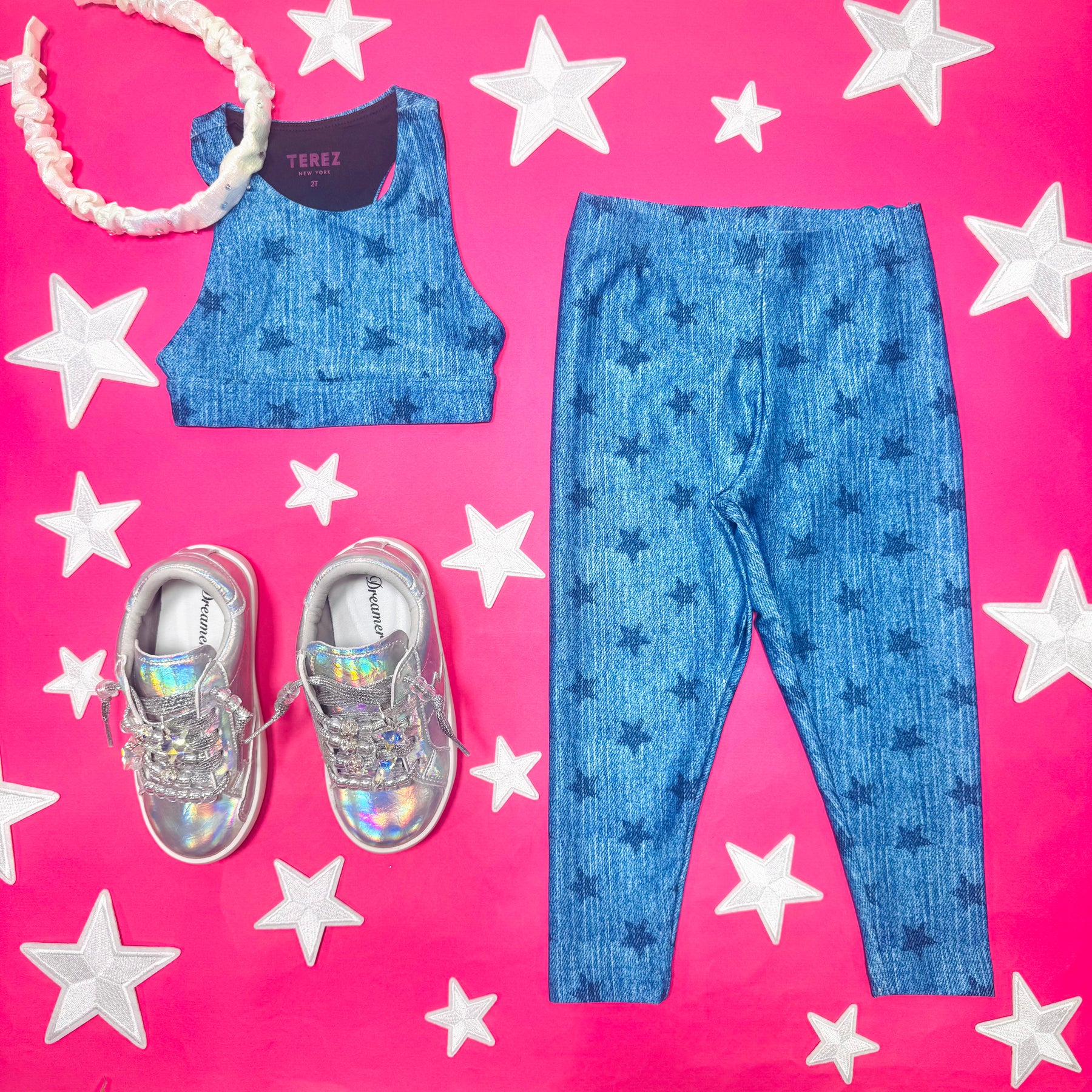 STARS DENIM EFFECT LEGGINGS