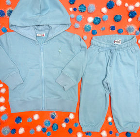 TONAL BOLT SOLID ZIP UP HOODIE