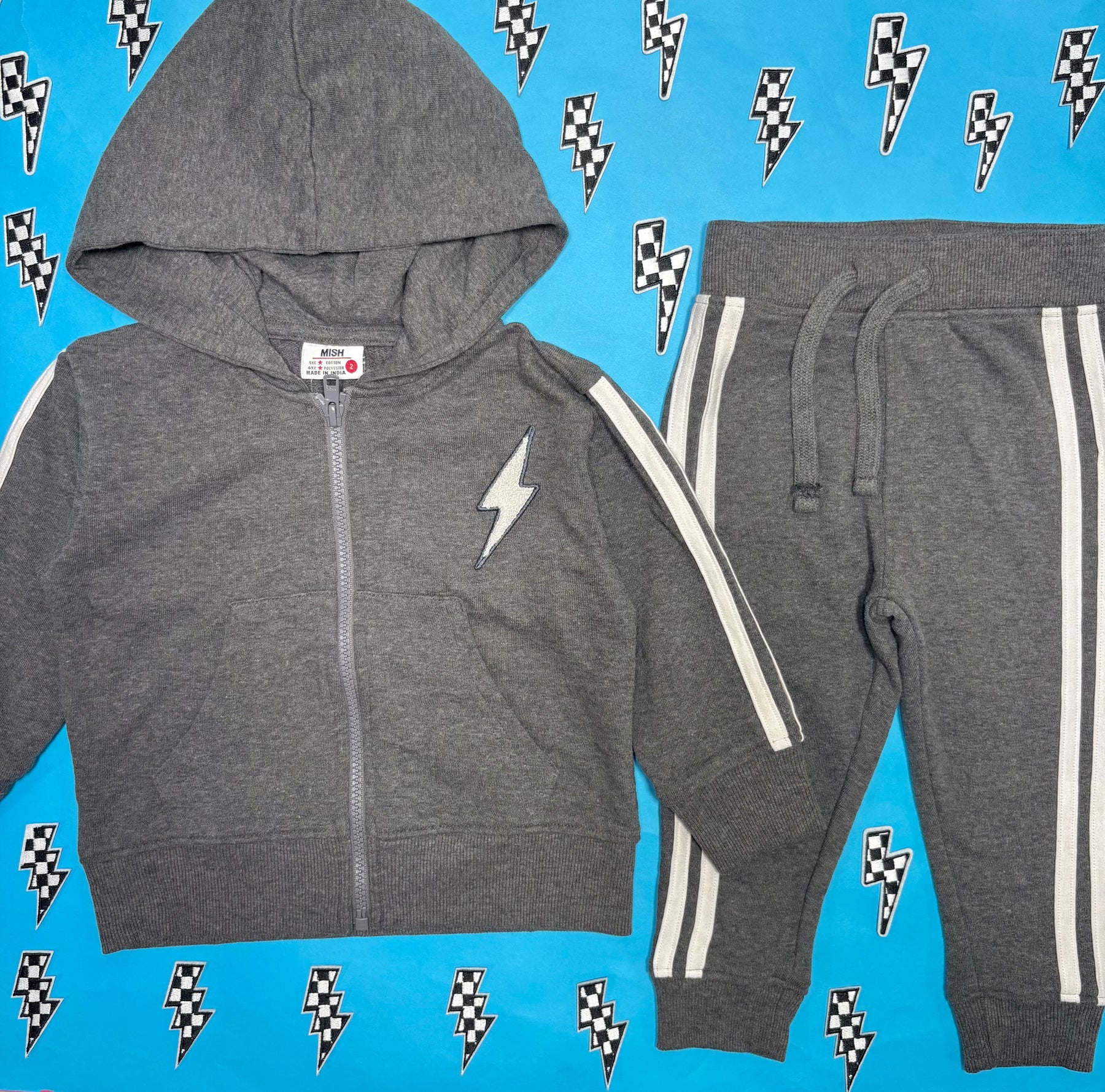 STRIPE TAPING ZIP UP HOODIE