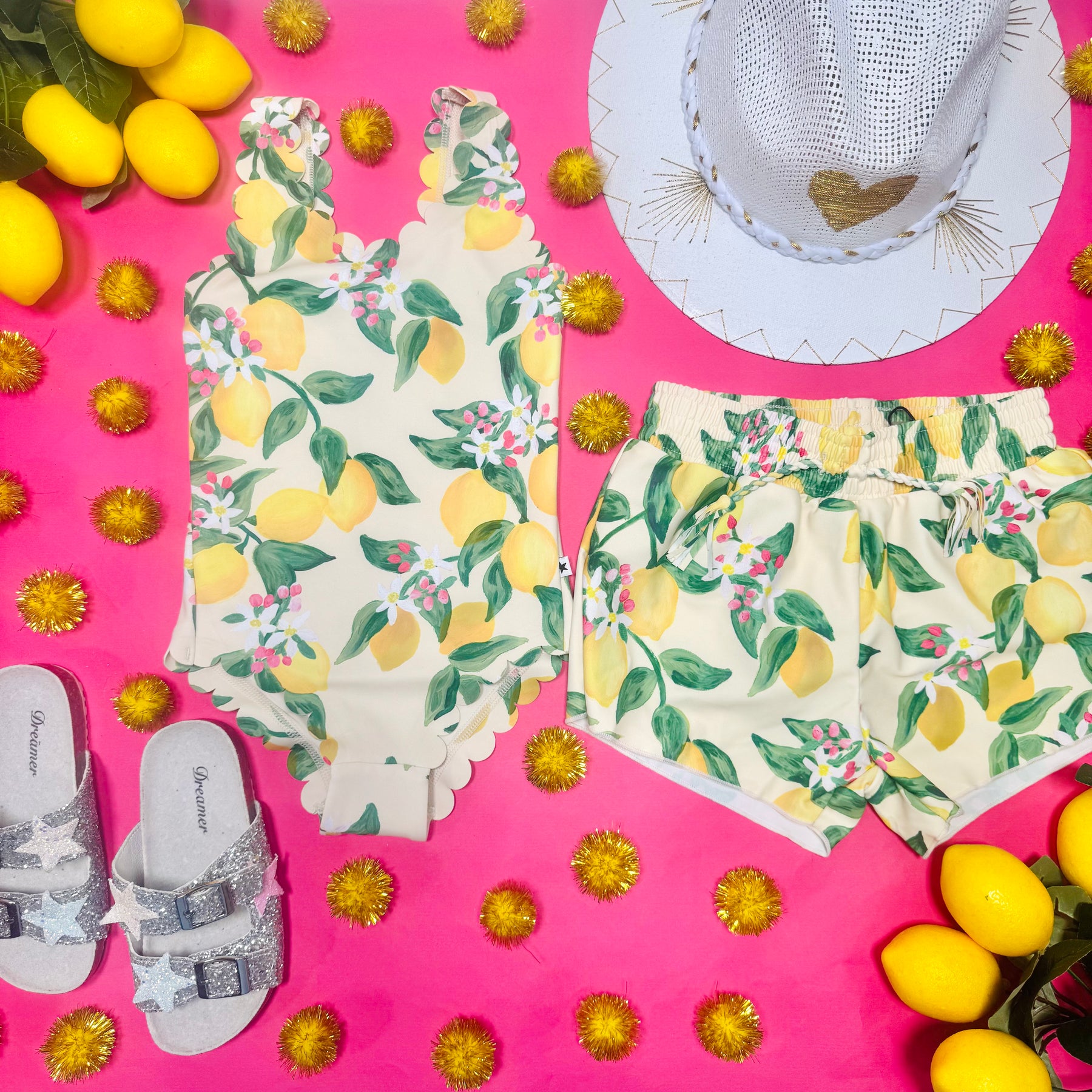 NICCI CITRUS RUFFLE SWIM SHORTS