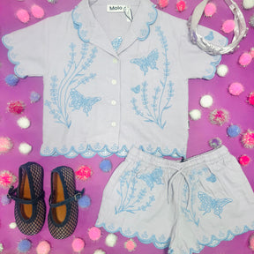 ROSALLE PASTEL LILAC EMBROIDERY TOP