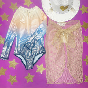 NECKY GLOWING FADE METALLIC LONG SLEEVE ONE PIECE SWIMSUIT
