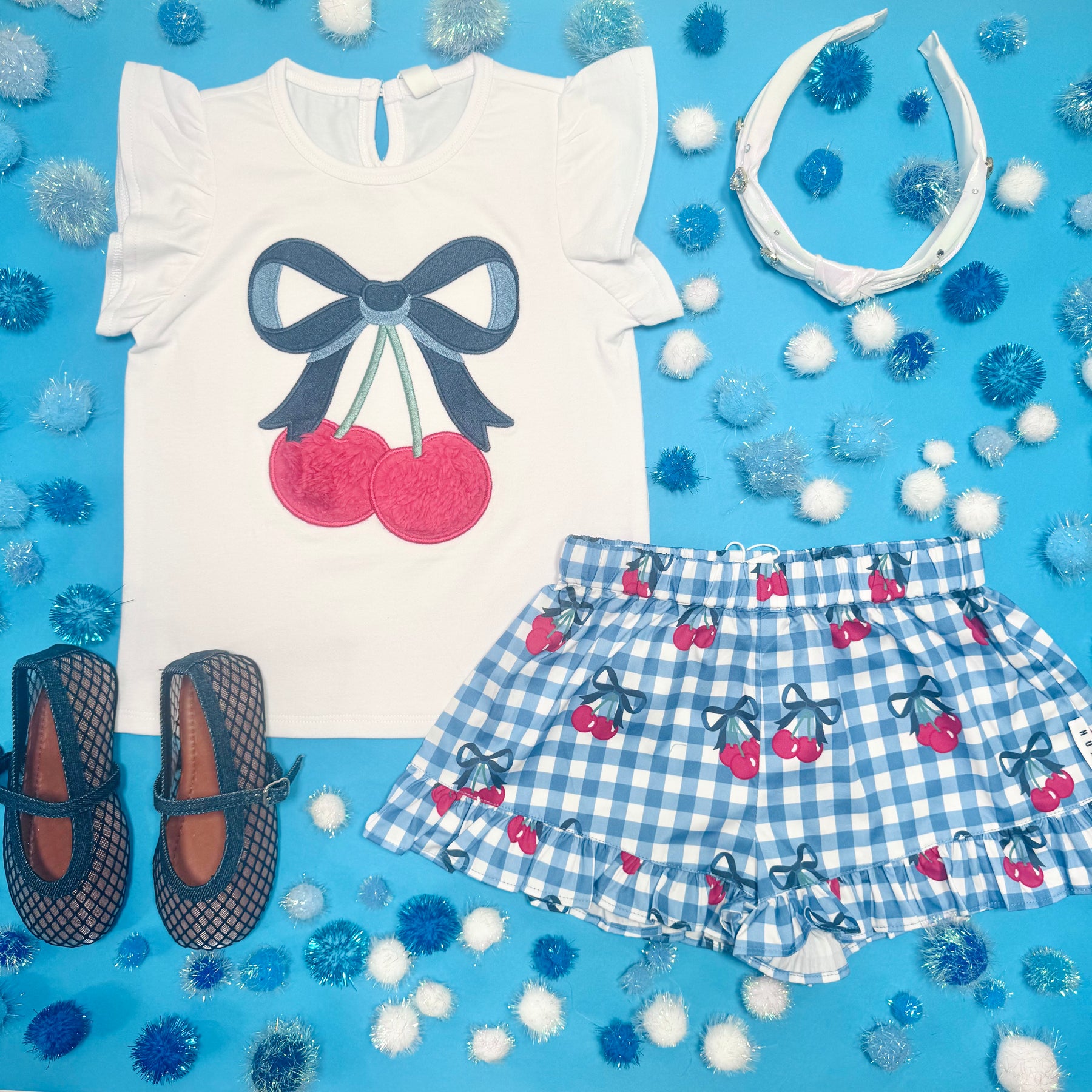 CHERRY GINGHAM SHORTS