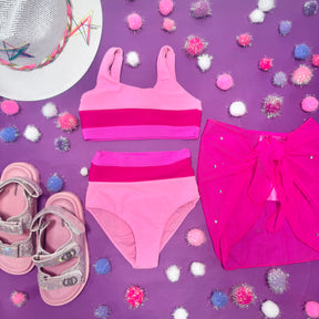 LITTLE MACKENZIE HEIDI COLORBLOCK TWO PIECE BIKINI