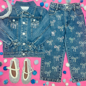 EVERLY CRYSTAL BOW JEAN JACKET