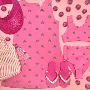 LITTLE CAPRINA FLAMINGO FRONDS PALM TREE DRESS