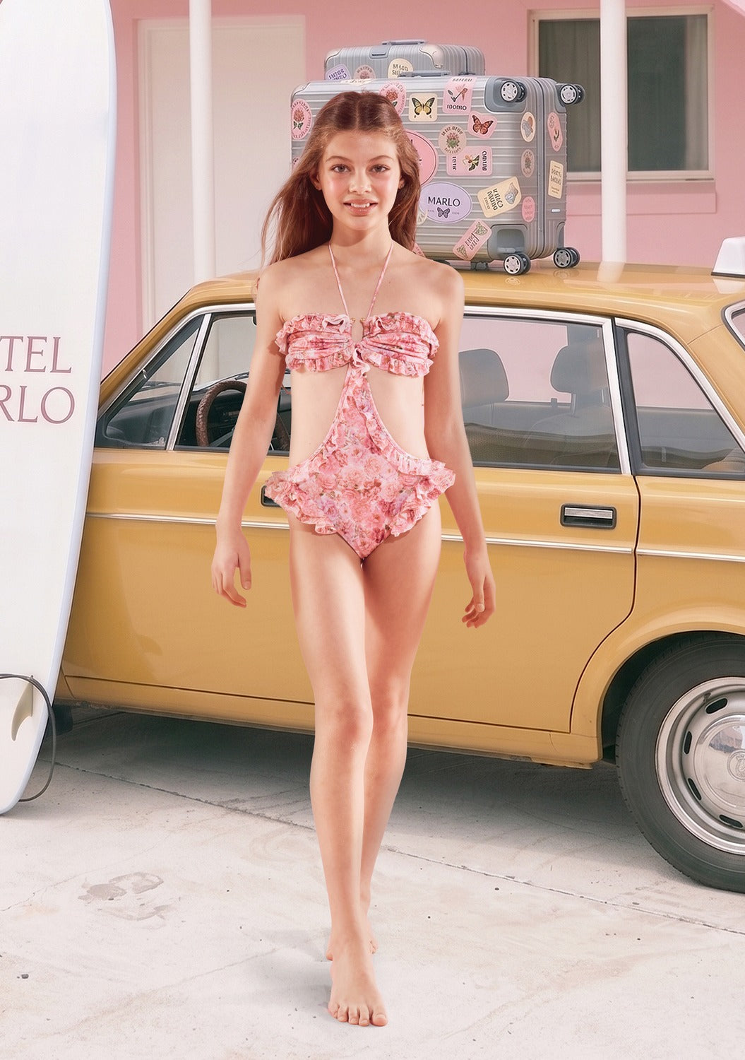 JULIETTA FLORAL CUTOUT ONE PIECE BIKINI (PREORDER)