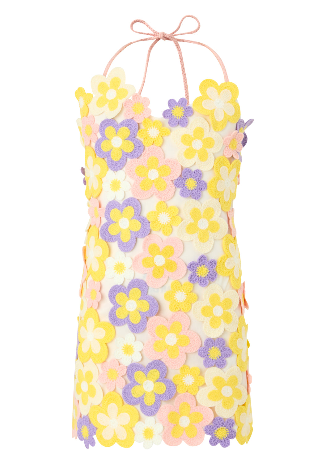 VIOLETA CROCHET FLORAL MINI DRESS (PREORDER)