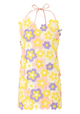VIOLETA CROCHET FLORAL MINI DRESS (PREORDER)