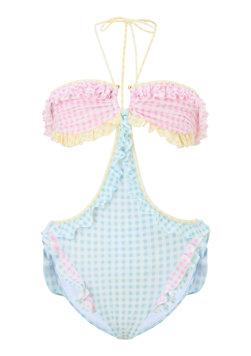 ALYSSA GINGHAM CUTOUT ONE PIECE SWIMSUIT (PREORDER)