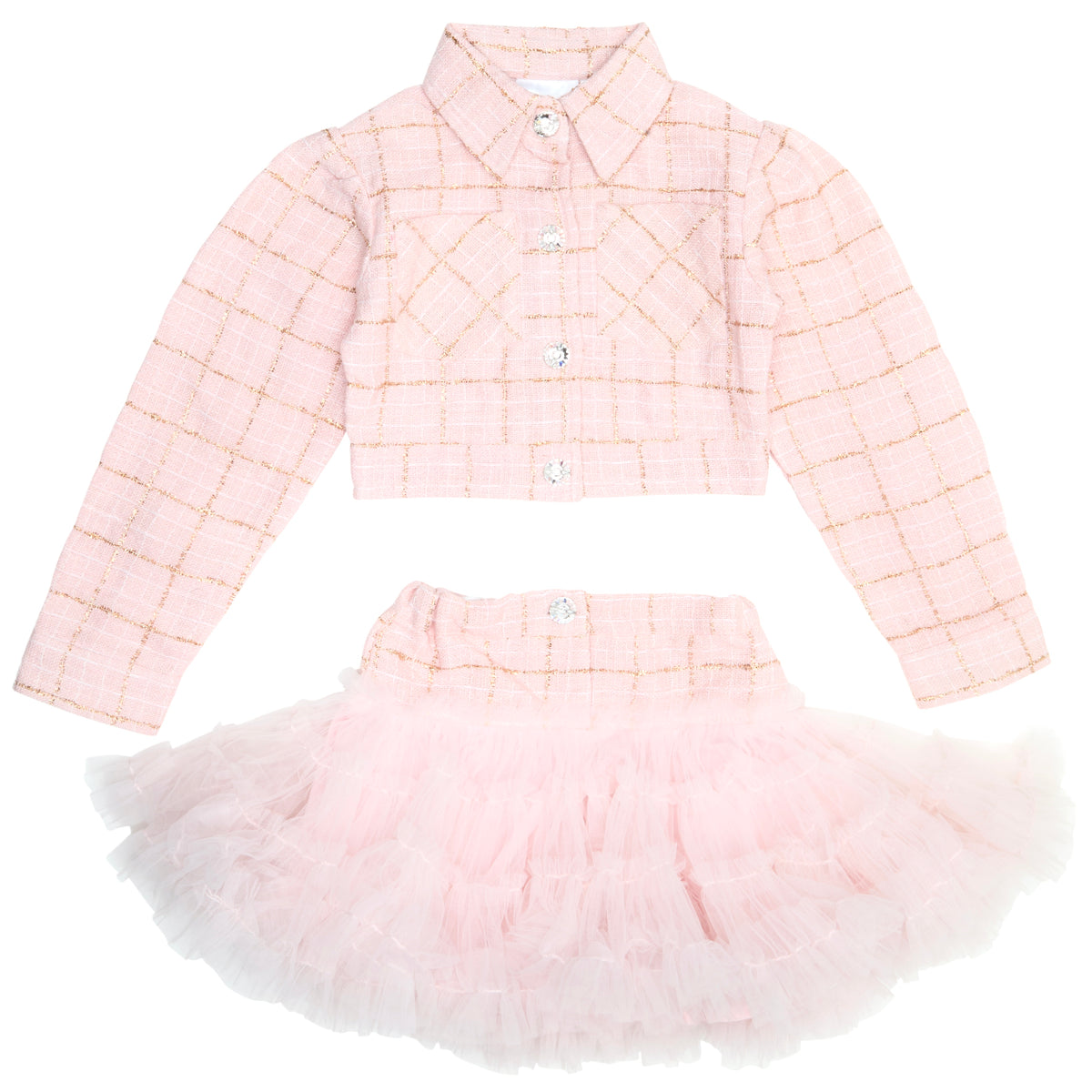 COCO TWEED JACKET, TOP, AND TUTU SKIRT SET