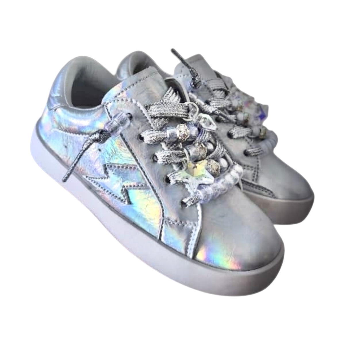 KELLY BEADED IRIDESCENT METALLIC SNEAKERS (PREORDER) - SNEAKERS