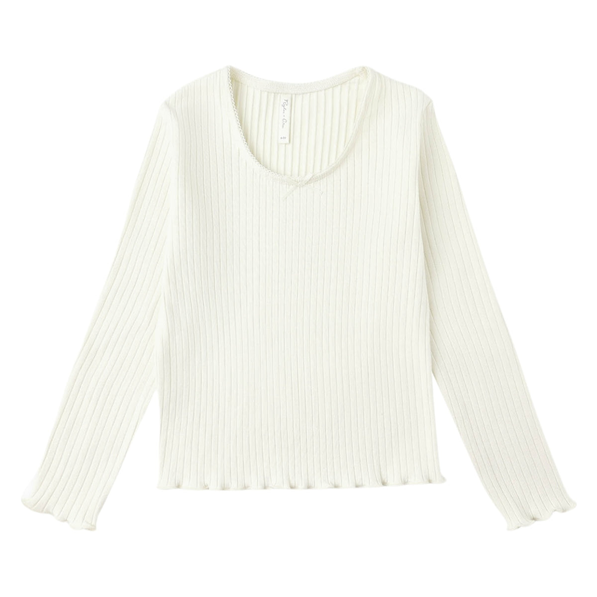 RIBBED LONG SLEEVE TOP