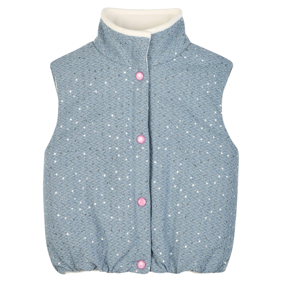 SEQUIN DENIM VEST (PREORDER)