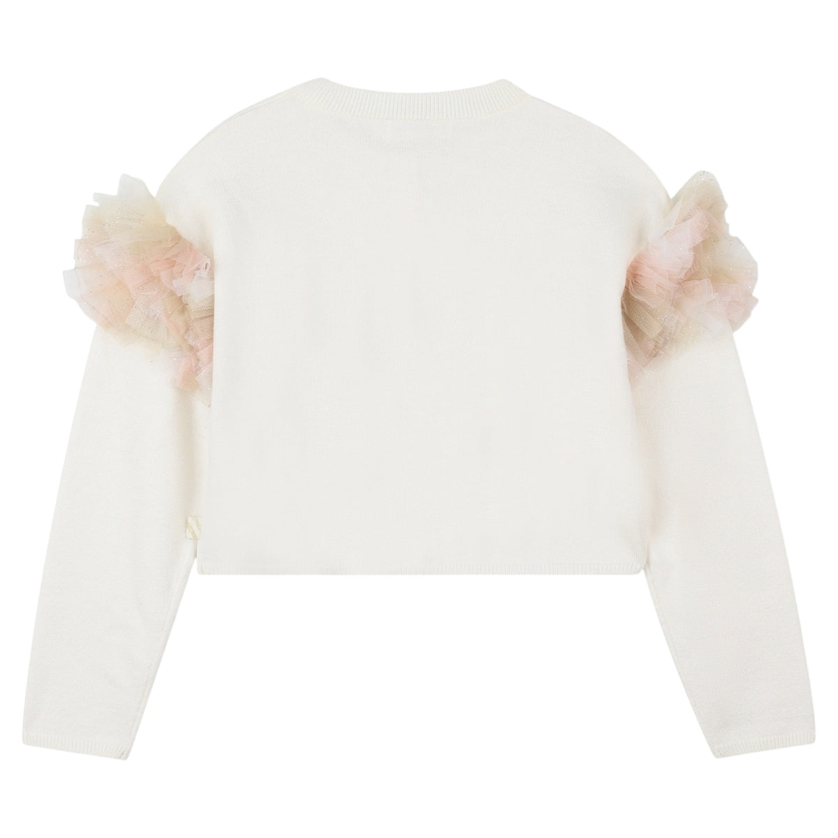 RUFFLE SHOULDER KNIT CARDIGAN (PREORDER)