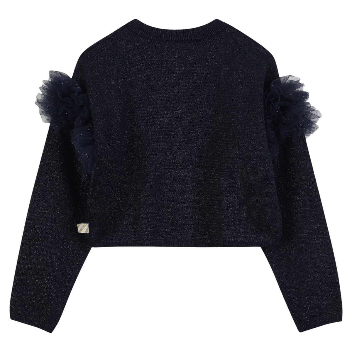 RUFFLE SHOULDER KNIT CARDIGAN (PREORDER)