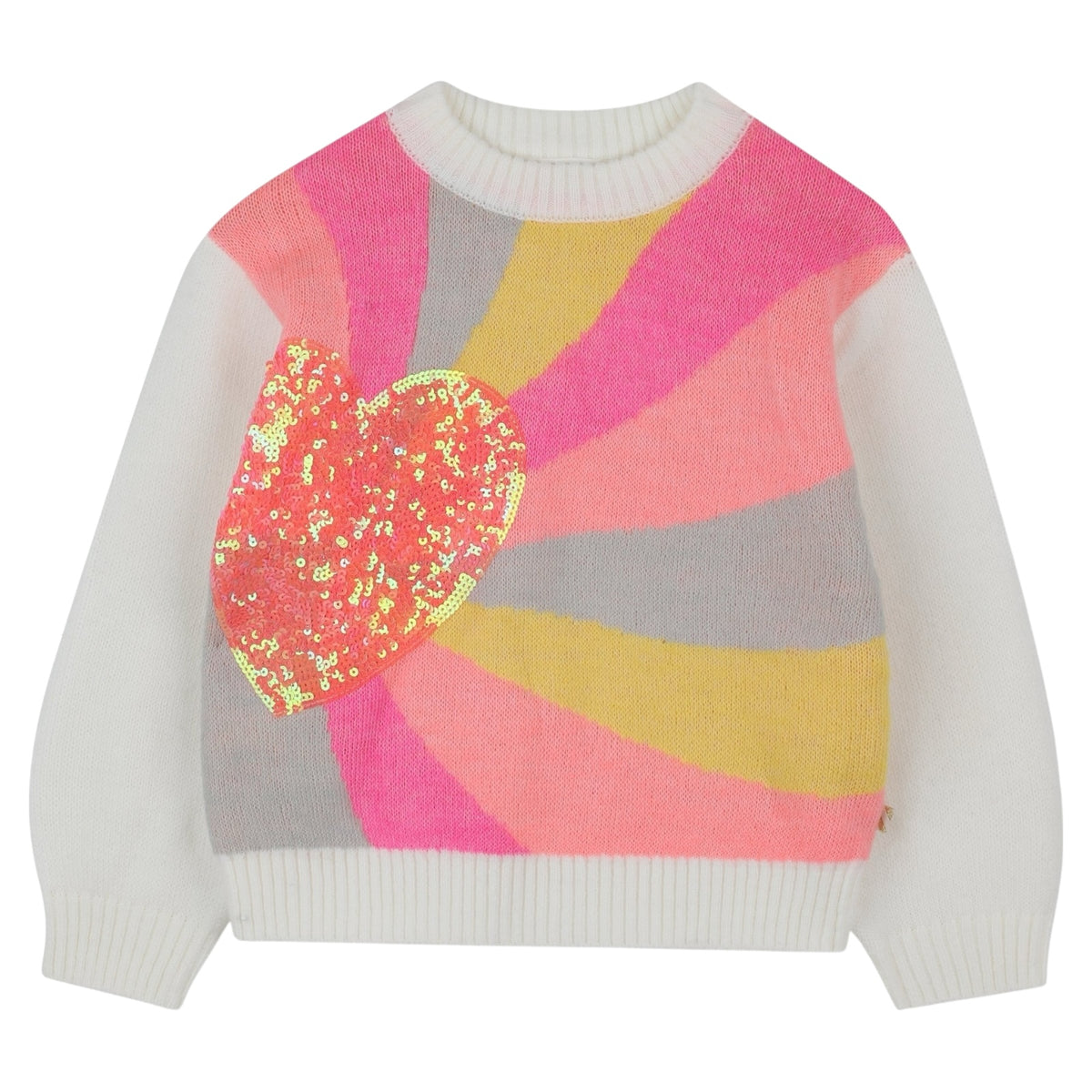 RAINBOW SEQUIN HEART SWEATER (PREORDER)