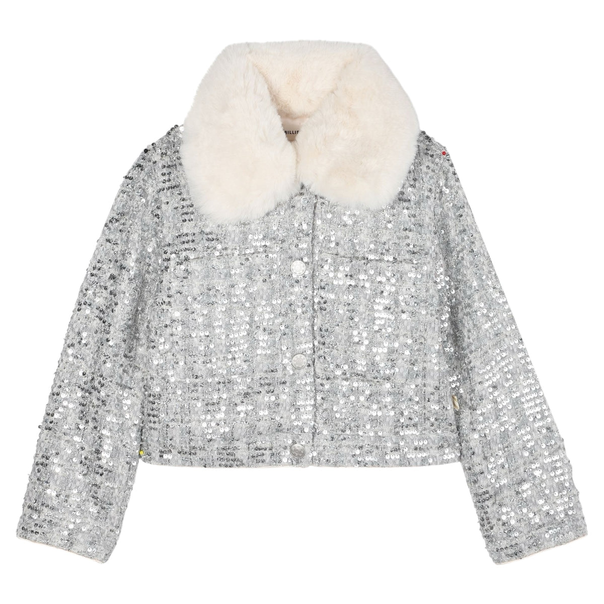 SEQUIN TWEED JACKET W/ FAUX FUR COLLAR (PREORDER)