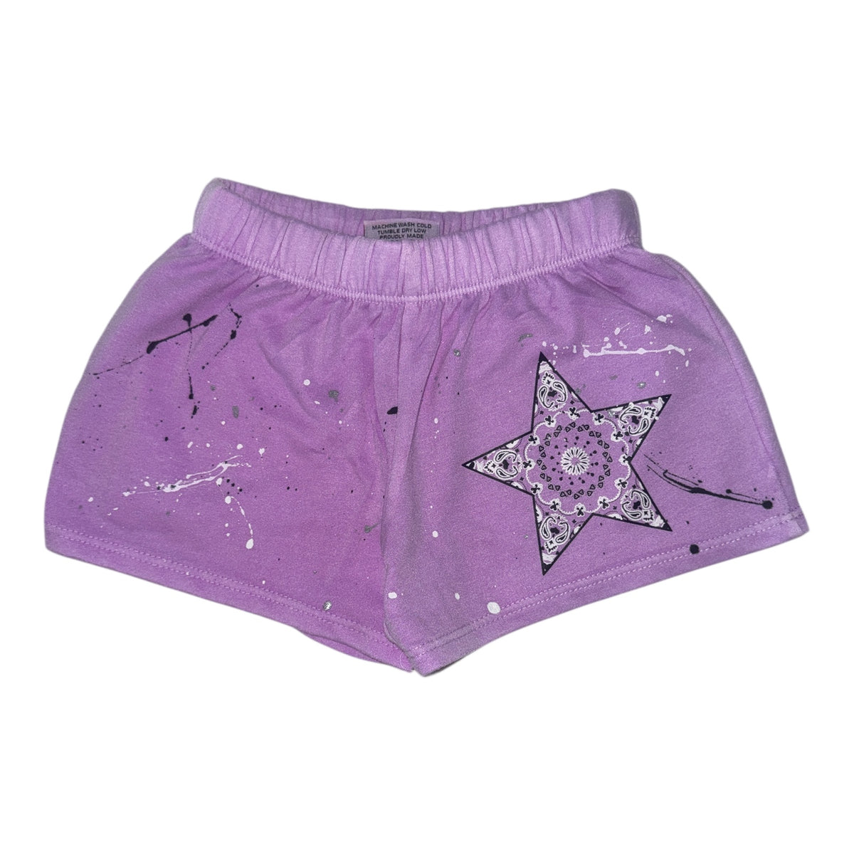 BANDANA STAR PAINT SPLATTER SHORTS