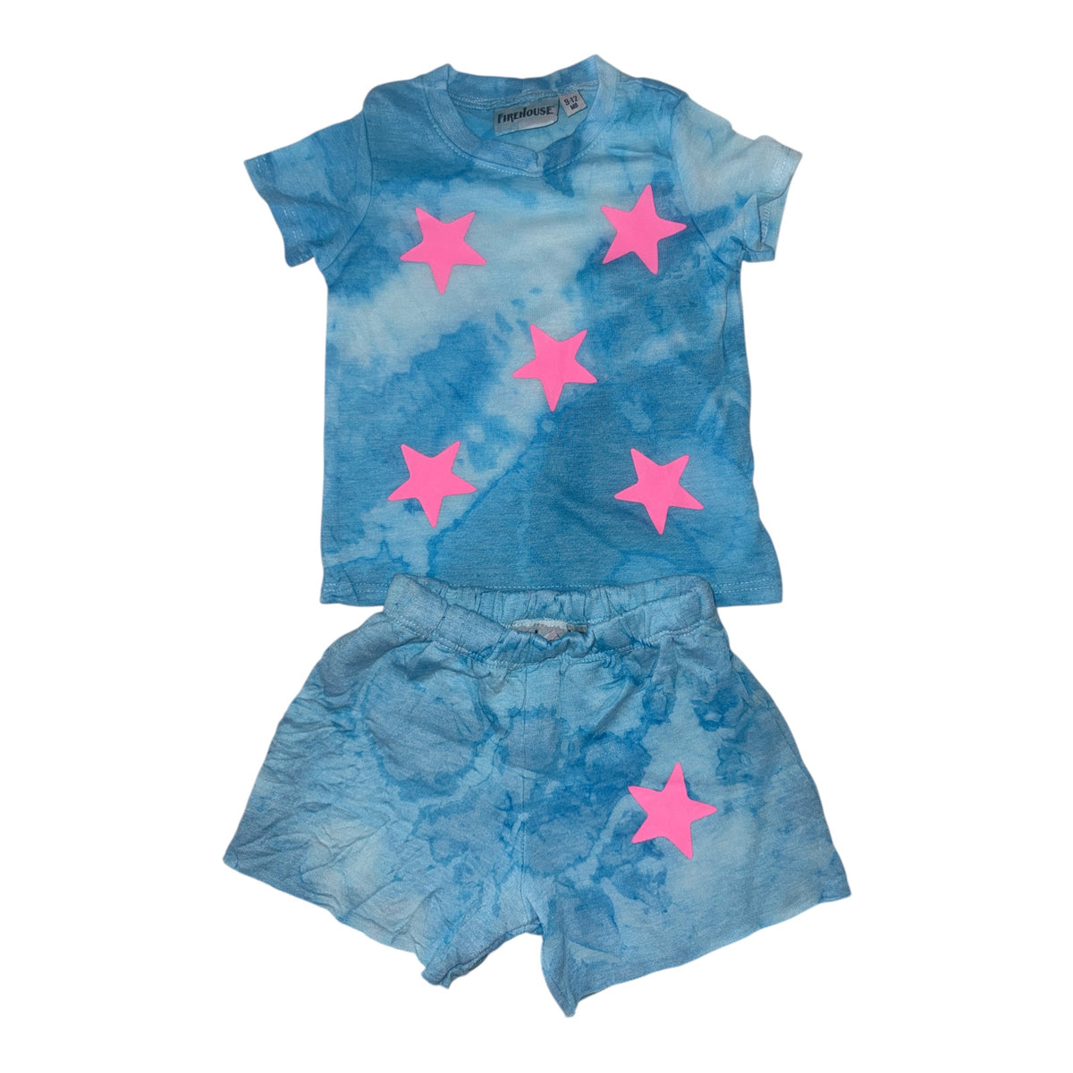 NEON STARS CLOUD WASH TSHIRT AND SHORTS SET