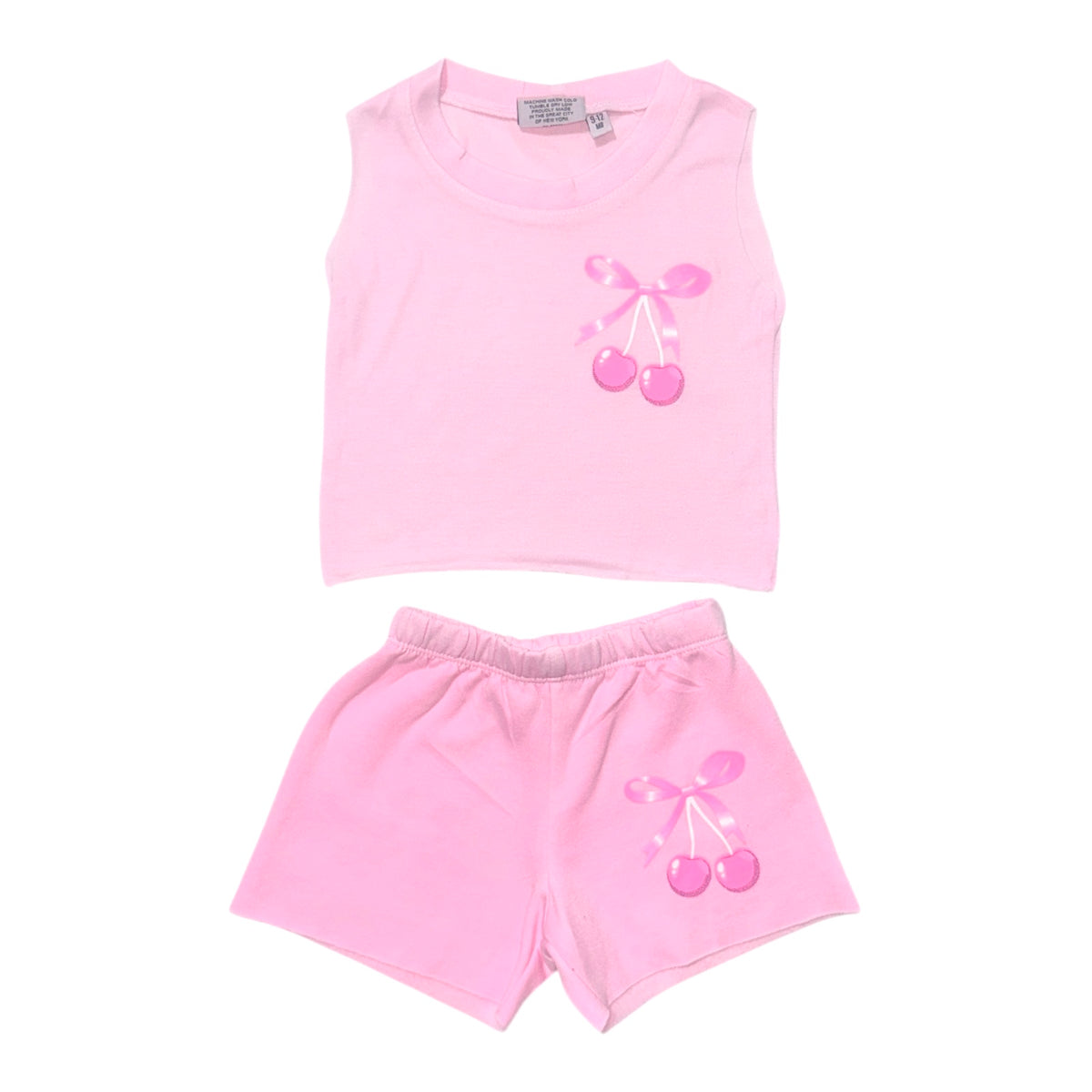 CHERRIES AND BOW TANK TOP AND SHORTS SET