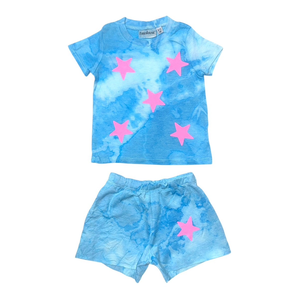 NEON STARS CLOUD WASH TSHIRT AND SHORTS SET