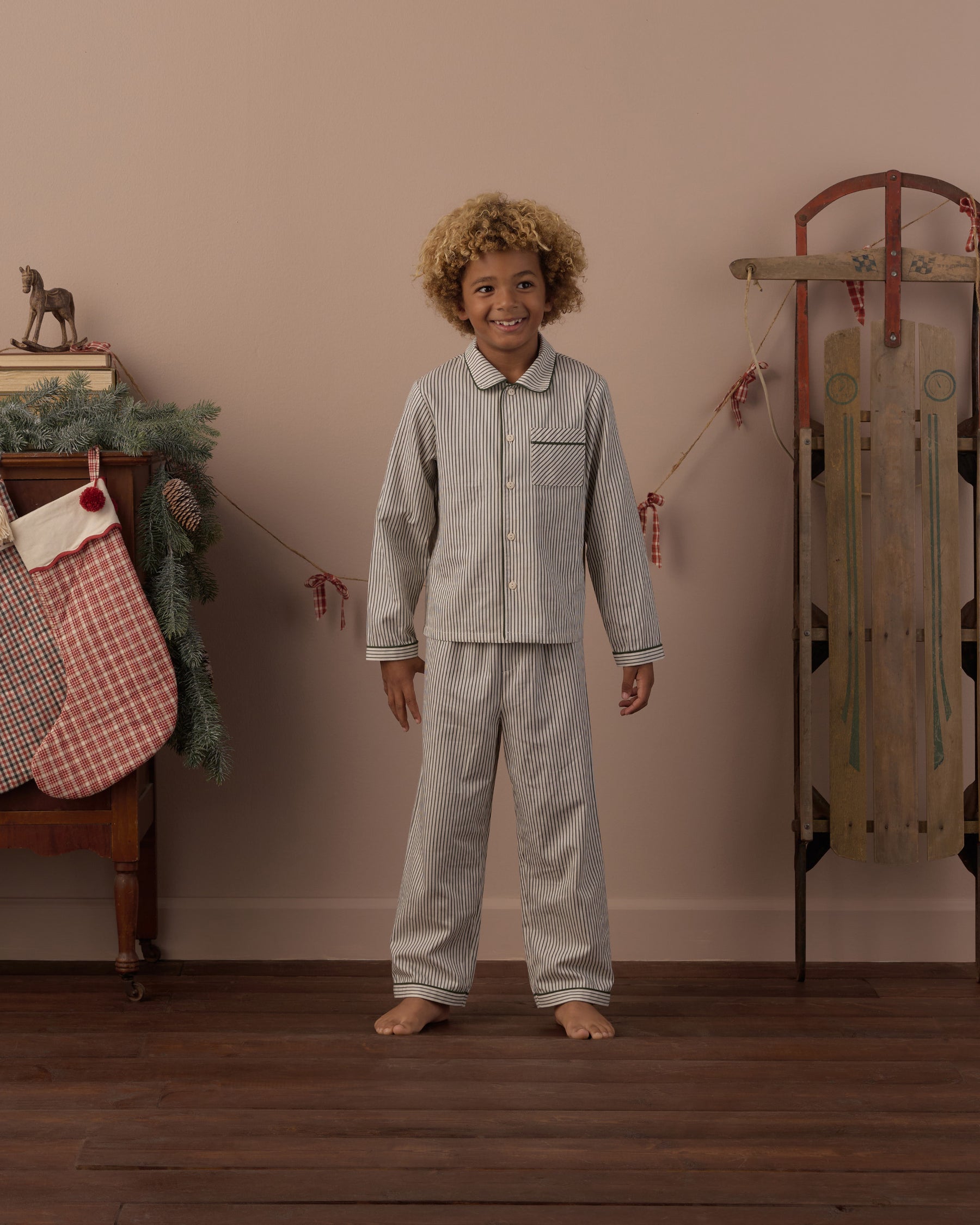 EVERYGREEN STRIPE TWO PIECE PAJAMA SET