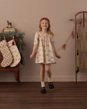 PEPPERMINT BOWS SABRINA DRESS