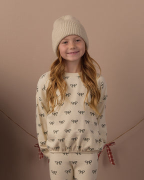 EVERGREEN BOWS SWEATSHIRT AND LEGGINGS SPONGE  SET