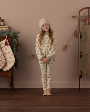 EVERGREEN BOWS SWEATSHIRT AND LEGGINGS SPONGE  SET
