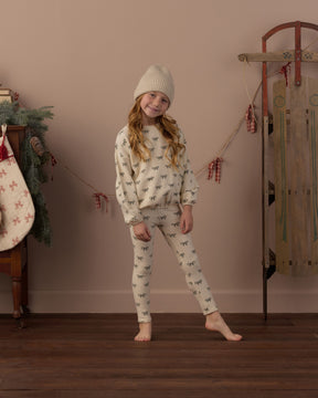 EVERGREEN BOWS SWEATSHIRT AND LEGGINGS SPONGE  SET