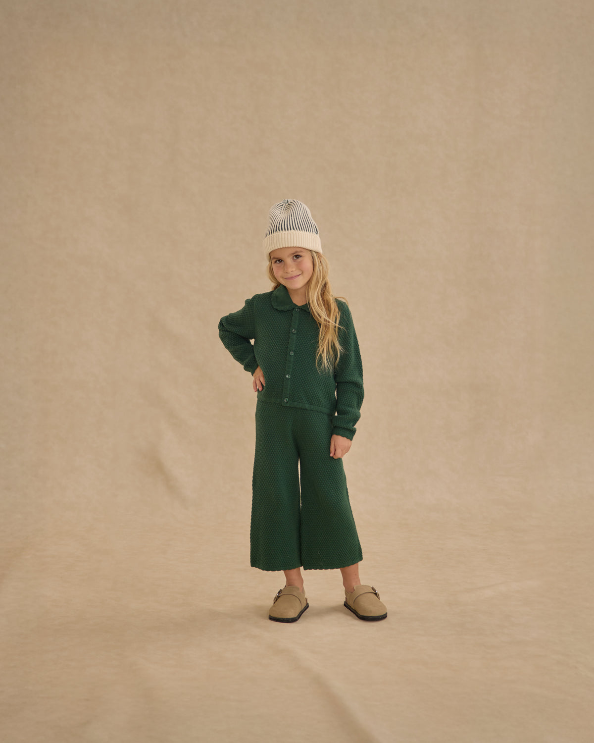 RIO CARDIGAN AND KNIT WIDE LEG PANTS SET