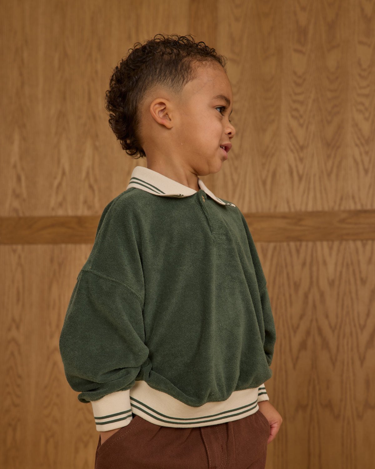 COLLARED TERRY SWEATSHIRT