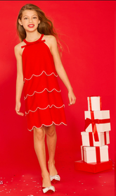 CHRISSY CRYSTAL SCALLOPED DRESS (PREORDER)
