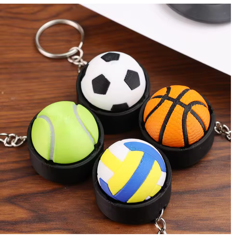 LIGHT UP SPORTS CLICKING FIDGET KEYCHAIN