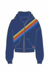 5 STRIPE MIDNIGHT ZIP UP HOODIE (UNISEX) (PREORDER)