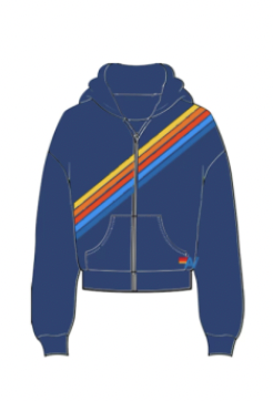5 STRIPE MIDNIGHT ZIP UP HOODIE (UNISEX) (PREORDER)