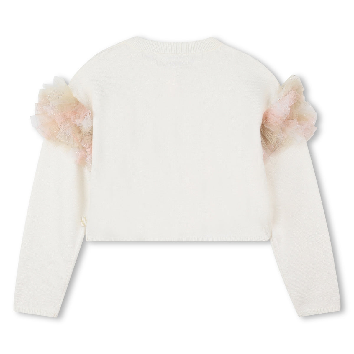 RUFFLE SHOULDER KNIT CARDIGAN (PREORDER)