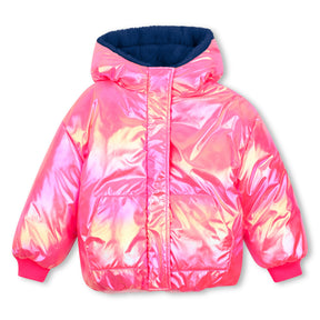 FAUX FUR REVERSIBLE METALLIC PUFFER JACKET (PREORDER)