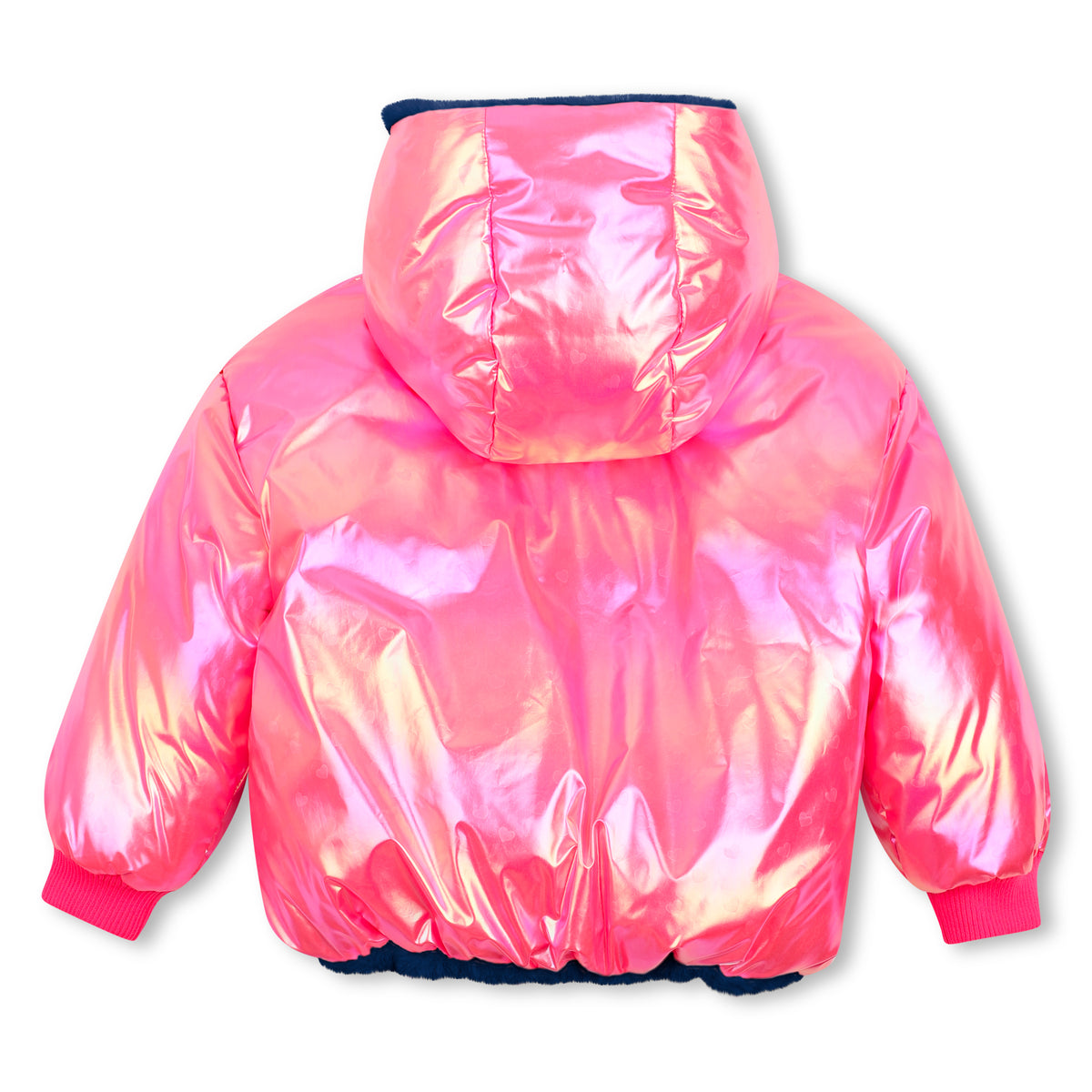 FAUX FUR REVERSIBLE METALLIC PUFFER JACKET (PREORDER)