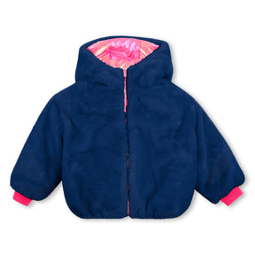 FAUX FUR REVERSIBLE METALLIC PUFFER JACKET (PREORDER)