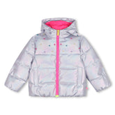 PEARL STUDDED METALLIC HOODED PUFFER (PREORDER)