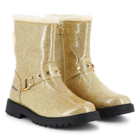 FUZZY HEART GLITTER BOOTS (PREORDER)