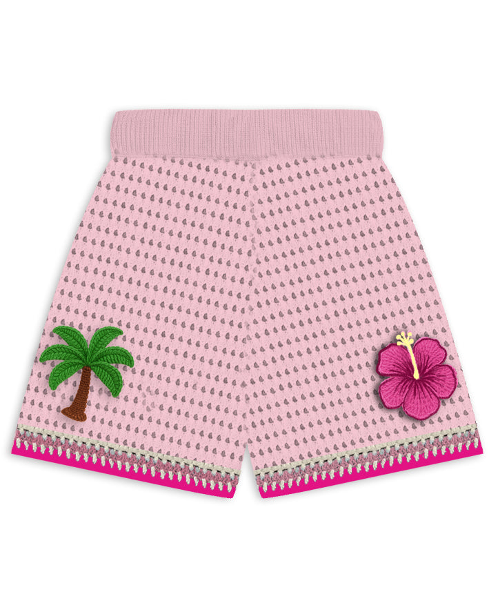 TROPICAL PATCHES KNITTED YVETTE JR SHORTS (PREORDER)